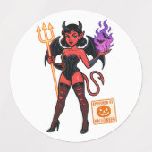 Halloween Cartoon Succubus - Donker en speels Labels (Design 1)