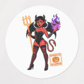 Halloween Cartoon Succubus - Donker en speels Labels (Design 1)