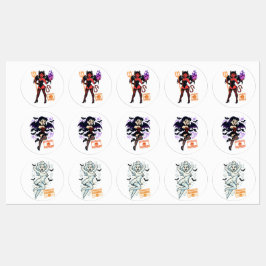 Halloween Cartoon Succubus - Donker en speels Labels