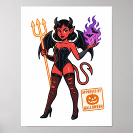 Halloween Cartoon Succubus - Donker en speels Poster