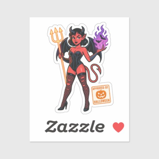 Halloween Cartoon Succubus - Donker en speels Sticker (Vel)