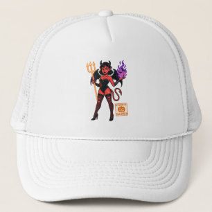 Halloween Cartoon Succubus - Donker en speels Trucker Pet