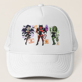 Halloween Cartoon Succubus - Donker en speels Trucker Pet