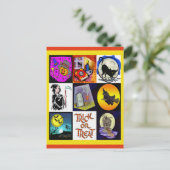 Halloween Cartoons Montage Briefkaart (Staand voorkant)