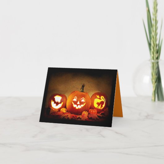 Halloween Carved Pumpkins Card Bedankkaart (Voorkant)
