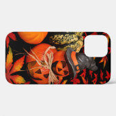 Halloween Carved Pumpkins with Fall Leaves Case-Mate iPhone Case (Achterkant (horizontaal))