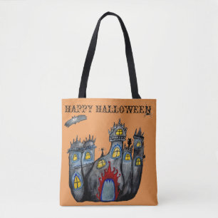 Halloween Castle Art Canvas tas