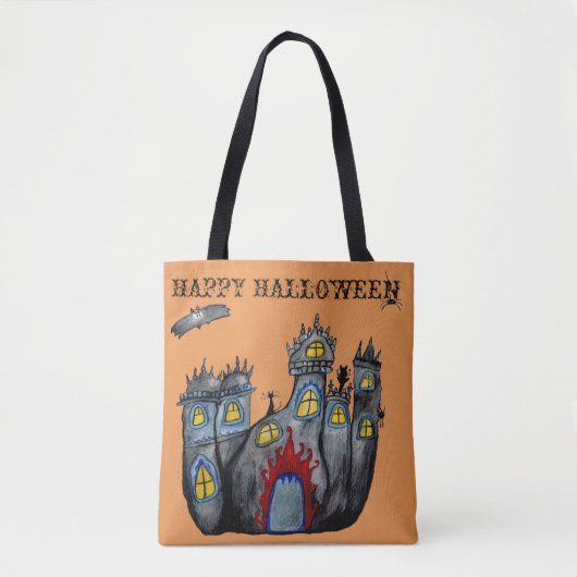 Halloween Castle Art Canvas tas (Voorkant)