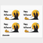 Halloween - Castle, Full Moon, Bats, Pumpkins Rechthoekige Sticker (Vel)
