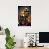 Halloween Castle, Ghost Castle, Japanse Art Poste Poster (Thuiskantoor)
