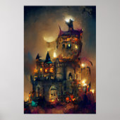 Halloween Castle, Ghost Castle, Japanse Art Poste Poster (Voorkant)