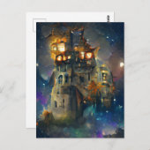 Halloween Castle, Halloween Ghost, Japanse Art P Briefkaart (Voorkant / Achterkant)