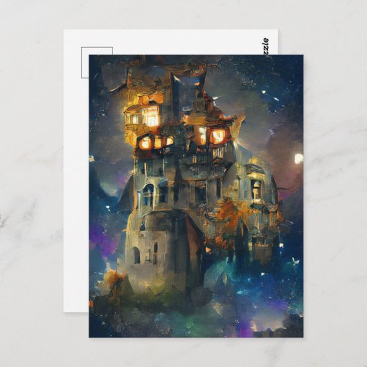 Halloween Castle, Halloween Ghost, Japanse Art P Briefkaart (Voorkant / Achterkant)