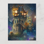 Halloween Castle, Halloween Ghost, Japanse Art P Briefkaart (Voorkant)