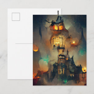 Halloween Castle, Halloween Ghost, Japanse kunst Briefkaart
