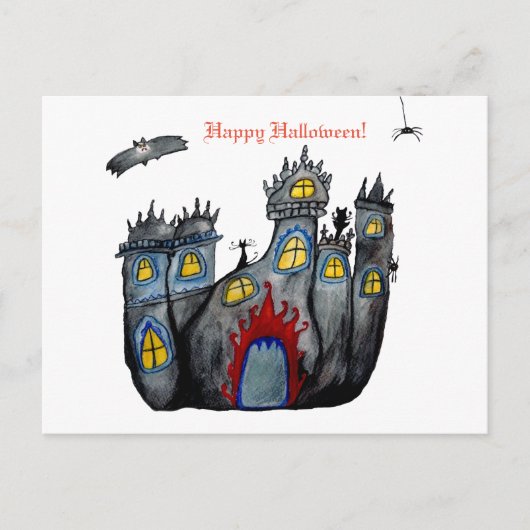 Halloween Castle happy Halloween Briefkaart (Voorkant)