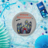 Halloween Castle Happy Halloween Paper-Borden Papieren Bordje (Feest)