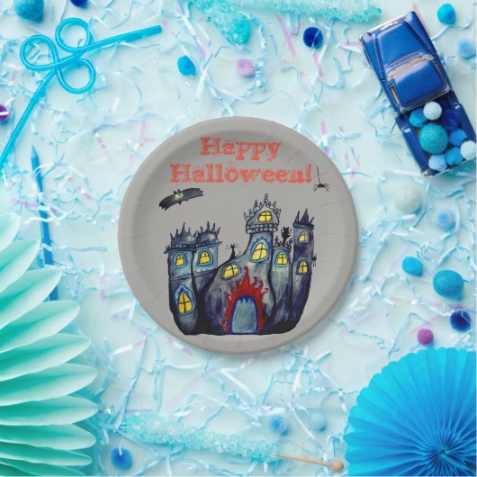 Halloween Castle Happy Halloween Paper-Borden Papieren Bordje (Feest)