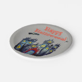 Halloween Castle Happy Halloween Paper-Borden Papieren Bordje (Gekanteld)