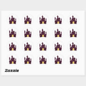 Halloween castle ronde sticker (Vel)