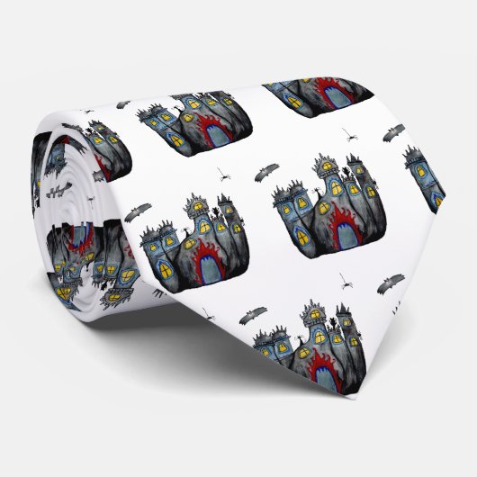 Halloween Castle Stropdas (Opgerold)