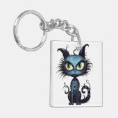 Halloween Cat #10 Digitale kunst Sleutelhanger (Voorkant Links)