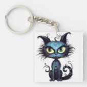 Halloween Cat #10 Digitale kunst Sleutelhanger (Voorkant)