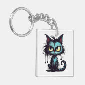 Halloween Cat#12 Digitale Kunst Sleutelhanger (Voorkant Links)
