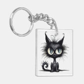 Halloween Cat #14 Digitale kunst Sleutelhanger (Voorkant Links)