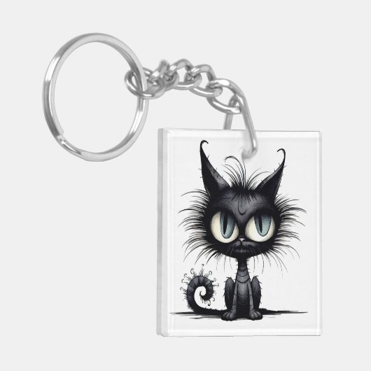 Halloween Cat #14 Digitale kunst Sleutelhanger (Voorkant Links)