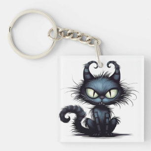 Halloween Cat #15 Digitale kunst Sleutelhanger