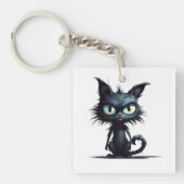 Halloween Cat #16 Digitale kunst Sleutelhanger (Voorkant)