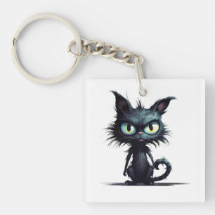 Halloween Cat #16 Digitale kunst Sleutelhanger