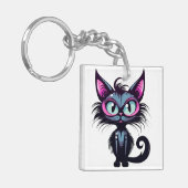 Halloween Cat #1 Digitale kunst Sleutelhanger (Voorkant Links)