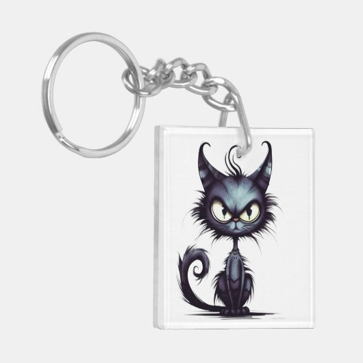 Halloween Cat #2 Digitale kunst Sleutelhanger (Voorkant Links)