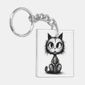 Halloween Cat #4 Digitale kunst Sleutelhanger (Voorkant Links)