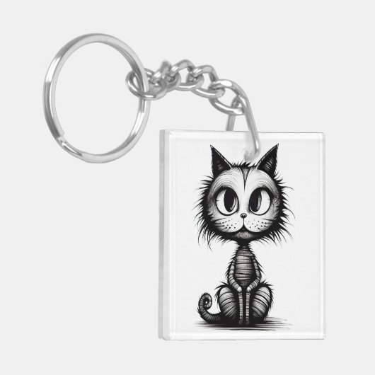 Halloween Cat #4 Digitale kunst Sleutelhanger (Voorkant Links)