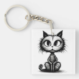 Halloween Cat #4 Digitale kunst Sleutelhanger