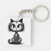 Halloween Cat #4 Digitale kunst Sleutelhanger (Achterkant)