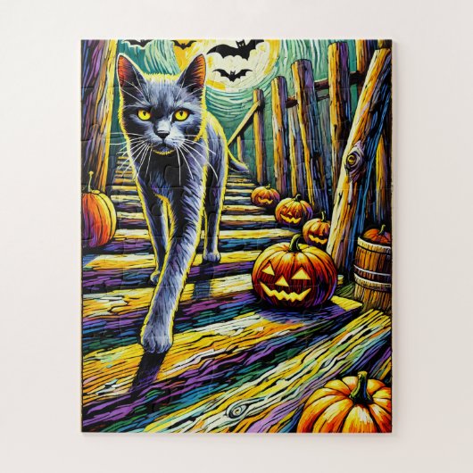 Halloween Cat 50 Stuk Kinder Puzzel (Verticaal)