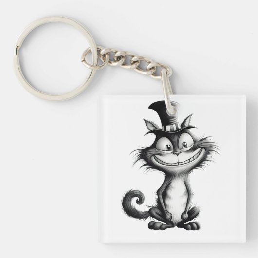 Halloween Cat #8 Digitale kunst Sleutelhanger (Voorkant)