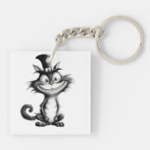 Halloween Cat #8 Digitale kunst Sleutelhanger (Achterkant)