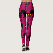 Halloween Cat: Abstract naadloos patroon Leggings (Achterkant)