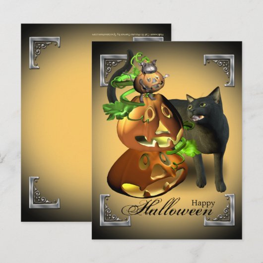 Halloween Cat and Mouse Games Briefkaart (Voorkant / Achterkant)