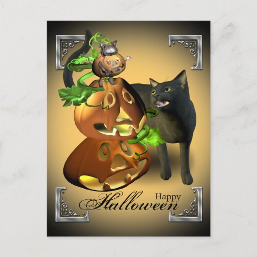 Halloween Cat and Mouse Games Briefkaart (Voorkant)