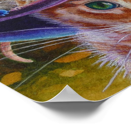 Halloween Cat and Mouse No. 1 Waterverf Art. 11x14 Poster (Hoek)