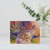 Halloween Cat and Mouse No. 1 Waterverf Art Briefkaart (Staand voorkant)