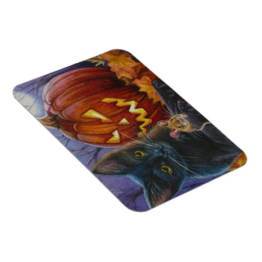 Halloween Cat and Mouse No. 2 Waterverf Art Magneet (Rechterzijde)