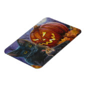 Halloween Cat and Mouse No. 2 Waterverf Art Magneet (Linkerzijde)