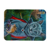 Halloween Cat and Mouse No. 3 Waterverf Art Magneet (Horizontaal)